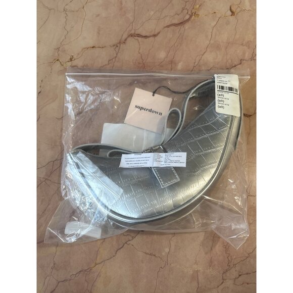 superdown Jade Faux Leather Bag in Silver New Womens Clutch Crossbody purse - Picture 9 of 12